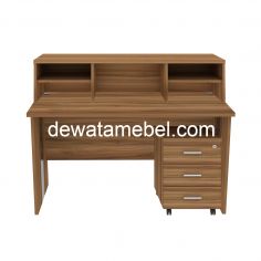 Office Table Size 140 - MD 1475 + MD M03 + MD RC 140 / Teakwood